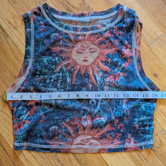 Shein Sheer Celestial Crop Top - Picture 7 of 7